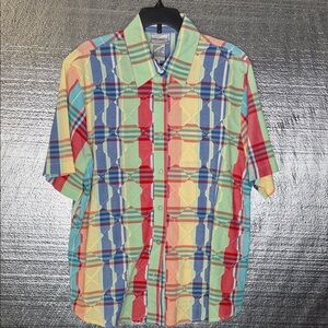 Colorful Plaid Button Down Shirt